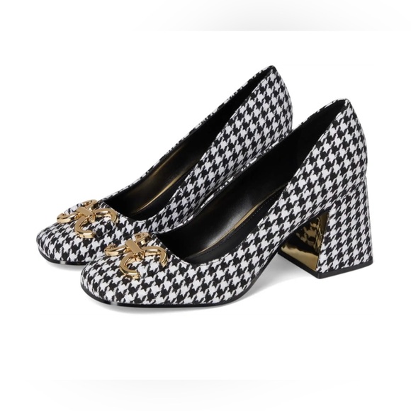 Nine West Caven Women's Square Toe Block Heel Dress Houndstooth Pumps - Picture 1 of 3